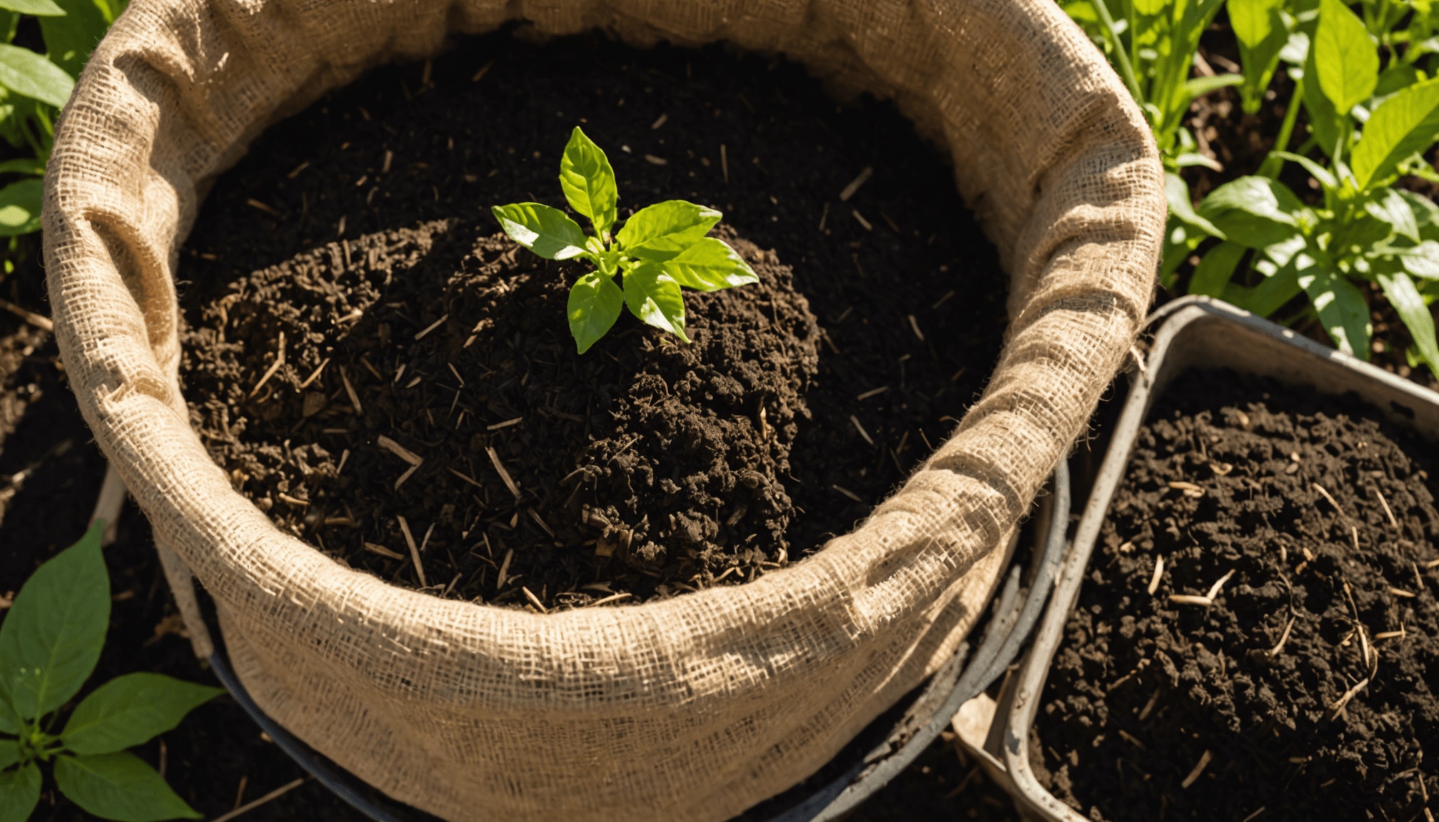 Making homemade compost tea, gardening, fertilizing