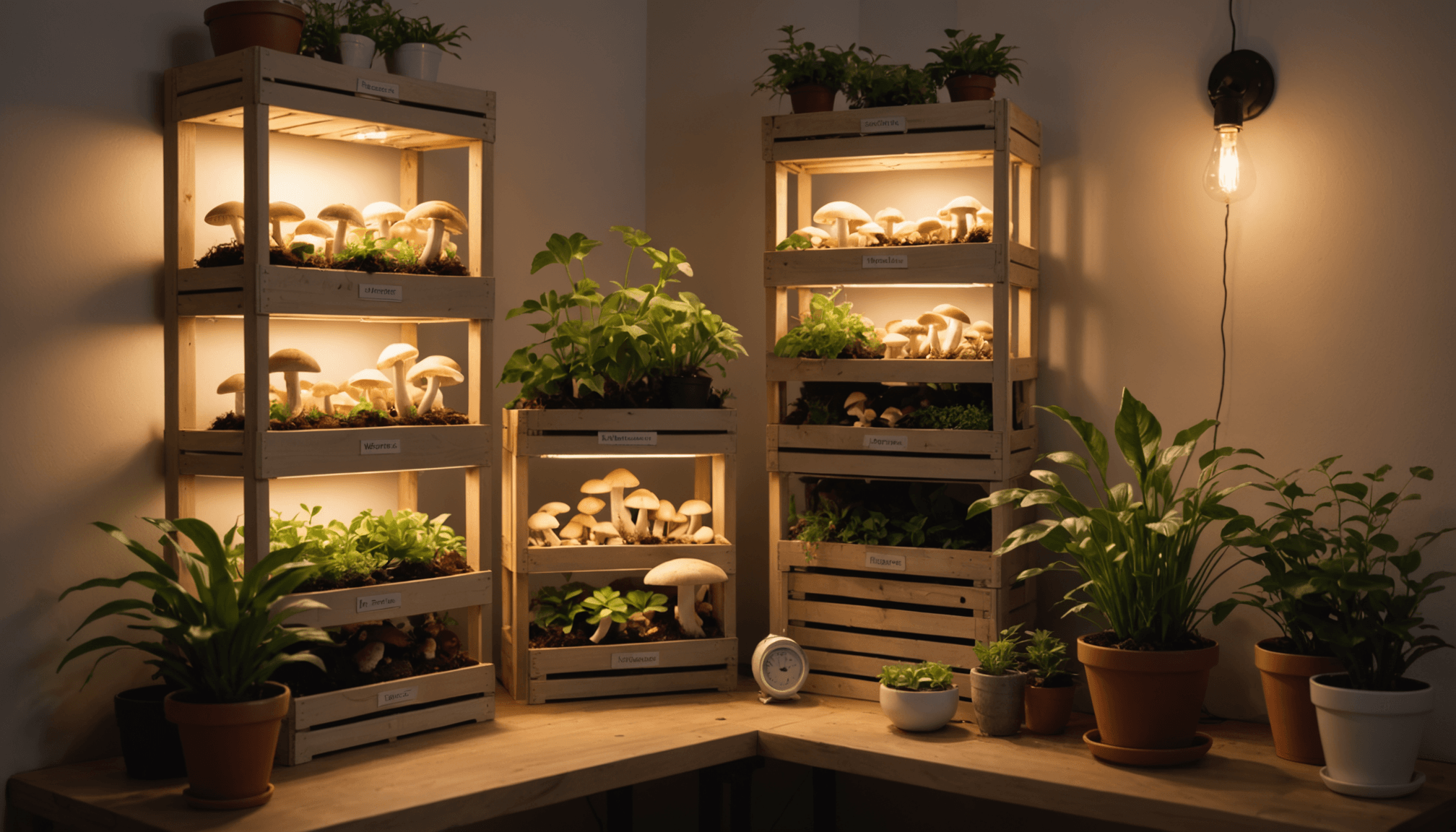 Growing mushrooms at home, fun projects, small spaces